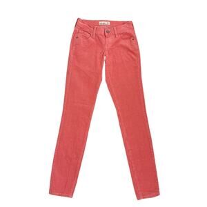 Old Navy Low Rise Coral Pink Corduroy Skinny Pants Size Women's 0